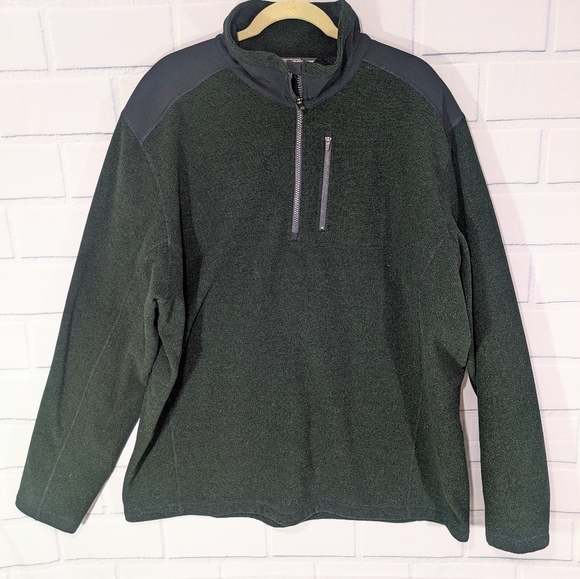 Gander Mountain Forest Green Quarter Zip Sweater Fleece Pullover - Picture 1 of 4